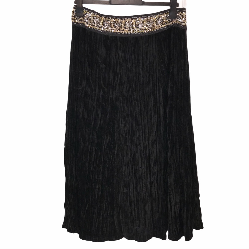 Vintage Anne Carson Velvet Broomstick Skirt, Sz 8